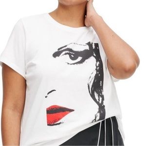 NWT DVF for Target Small Crewneck Iconic Red Lip Graphic Short Sleeve T-Shirt